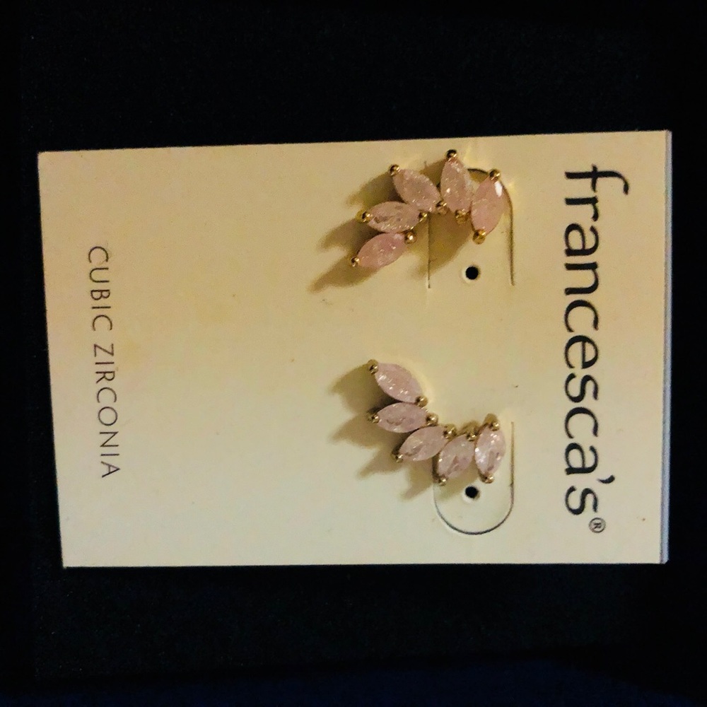 Pink stone earrings